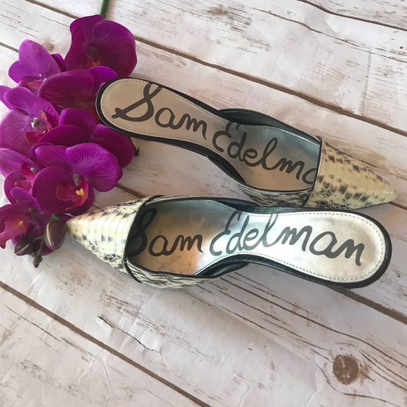 Sam Edelman | Shoes | Sam Edelman Snake Skin Odelia Leather Upper Heel ...